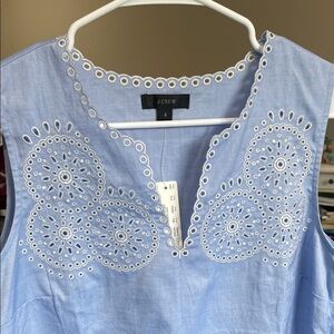 J. Crew Light Blue Eyelet Women's Blouse- NWT! Size 2